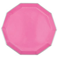 Pink Peony Hexagon Shaped Paper Plates, 7 in,