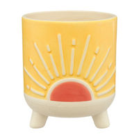 Yellow Ceramic Sun Planter