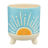 Blue Ceramic Sun Planter