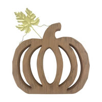 Fall Harvest Dark Brown Wooden Pumpkin Cutout, Large