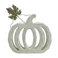 Fall Harvest White Wooden Pumpkin Cutout, Small