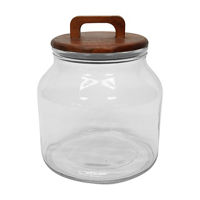 Fall Harvest Wood Lid Glass Canister