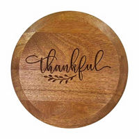 Fall Harvest Mango Wood Thankful Lazy Suzan, 14 in
