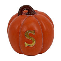 Harvest Orange Resin S Monogram Pumpkin, 3 in
