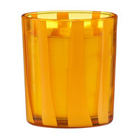 Halloween Orange Striped Glass Jar Candle