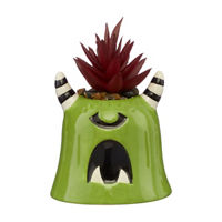 Halloween Green Howling Monster Planter Pot with Succulent