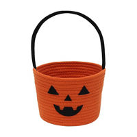 Halloween Pumpkin Fabric Basket, 8x6 in