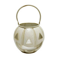 Halloween Cream Jack-O-Lantern Pumpkin Basket, Small