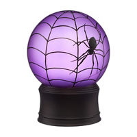 Halloween Purple Light Up Globe with Spider Design