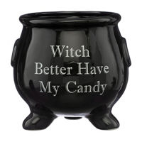 Halloween Black 'Witch Better Have My Candy' Cauldron Decor, Large