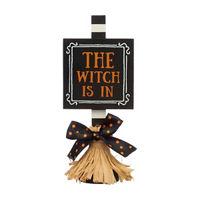 Halloween 'The Witch Is In' Mini Broom Decor
