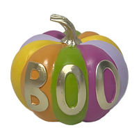 Halloween Multi-Color Boo Pumpkin Decoration, 4 in
