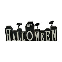 Halloween Black and White Wooden Block Runner