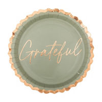 Grateful 9" Copper Foil Ornate Shaped Plate, 8ct