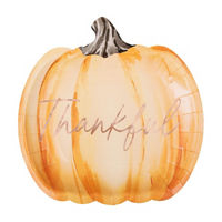 8.25" Copper Foil Pumpkin Shaped Plate, 8ct