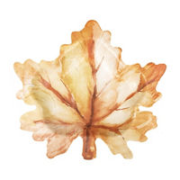 9" Orange & Brown Leaf Shaped Dinner Plate,
