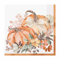 Harvest Watercolor Pumpkins Lunch Napkin, 16ct