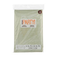 Unique Party! Harvest Green Linen Printed Flannel Backed Table Cover, 1ct