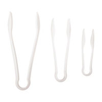 Unique Party!  White Plastic Serving Tongs, 3ct