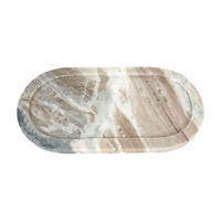Rose Cloud Marble-Print Oval Tray