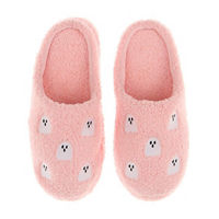 Women's Halloween Pink Ghost Slippers