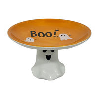 Halloween White Ceramic Ghost Cake Stand, 10 in