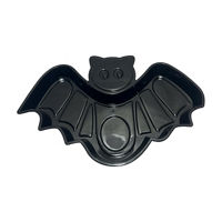 Halloween Black Plastic Bat Plate