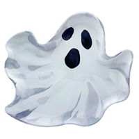 Halloween White and Black Melamine Ghost Serving Platter, 5x5x7 in