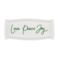 Holly Williams Fall White Decorative Worded Trinket Tray, 6 in x 3 in