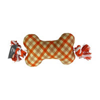 Plaid Bone Rope Dog Toy, 12 in