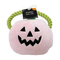 Halloween Pink Pumpkin Plush Squeaky Dog Toy, 6x8 in