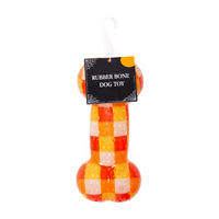 TPR Plaid Bone Squeaky Dog Toy