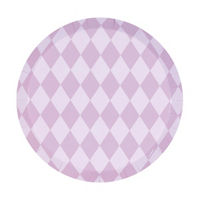 Bootiful Lavender Harlequin Low-Profile Paper Plates, 8.25 in,