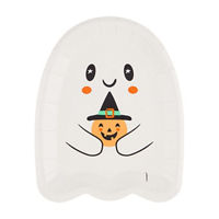 Halloween Ghost Shaped Paper Plates, 8 ct