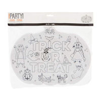 Unique Party! Kids Pumpkin Shaped Coloring Placemat Set, 8 ct