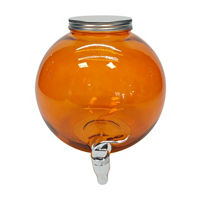 Halloween Orange Glass Beverage Dispenser