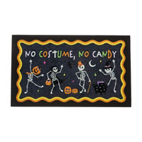 Halloween 'No Costume, No Candy' Skeleton Print Doormat