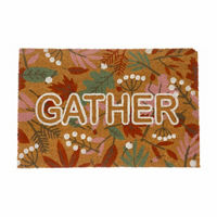 Harvest Leaf Printed Gather Door Mat 24 in x 36 in