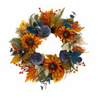 Harvest Wreath with Pumpkins and Sunflowers