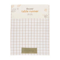Harvest 'Thankful' Checkered Patterned Table Runner, 13x72 in