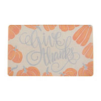 Harvest Rectangular 'Give Thanks' Printed Doormat, 18x30 in