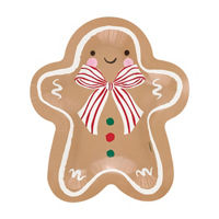 Christmas Gingerbread Man-Shaped Plates, 8 ct