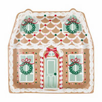 Christmas Gingerbread House-Shaped Plates, 8 ct