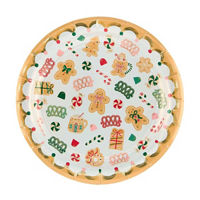 Christmas Gingerbread Man Print Plates, 7 in, 8 ct