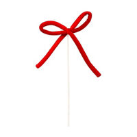 Christmas Red Bow Pick
