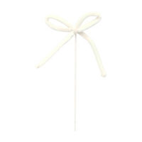 Christmas White Bow Pick