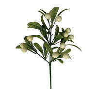 Christmas Artificial White Berry Pick, 11.5 in