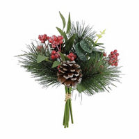 Christmas Artificial Pine Red Berry Bouquet, 11 in