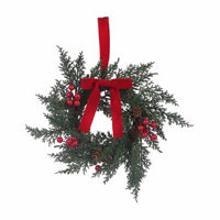 Christmas Mini Red Bow Wreath, 13 in