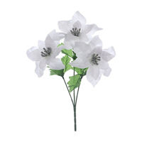 Christmas Artificial White Poinsettia Bouquet
